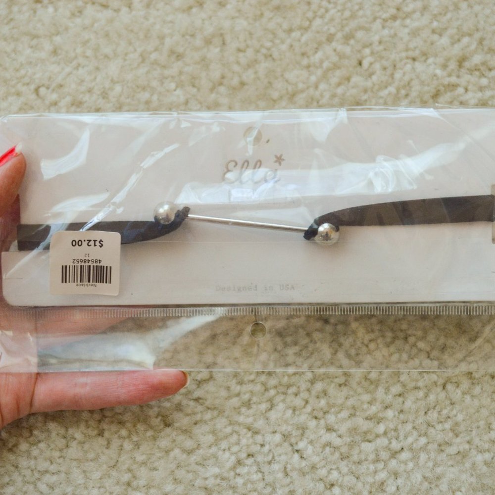 NWT! Black and Silver Bar Choker